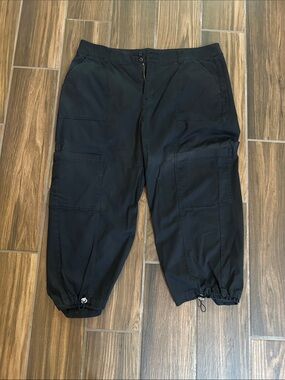 Lane Bryant Black Cargo Jogger Capris